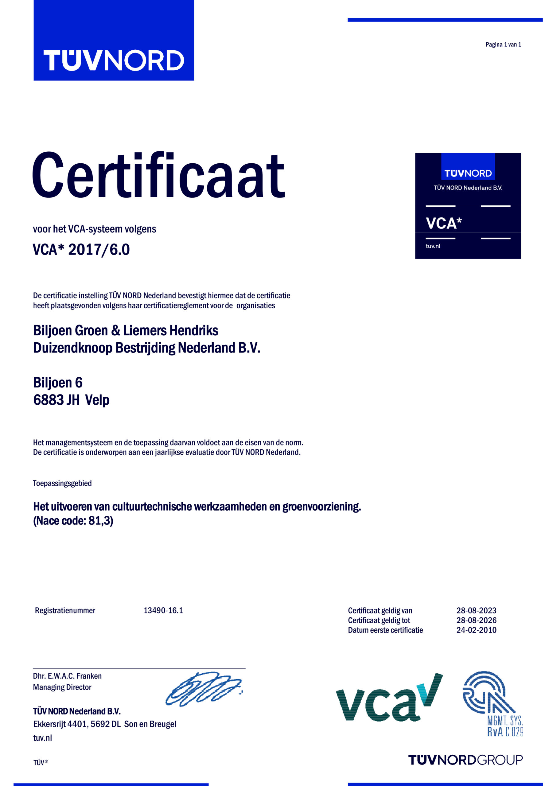 VCA veilig werken certificaat